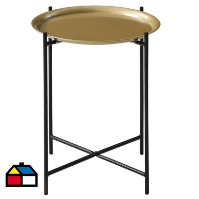 Mesa lateral 42x42x49 cm oro.