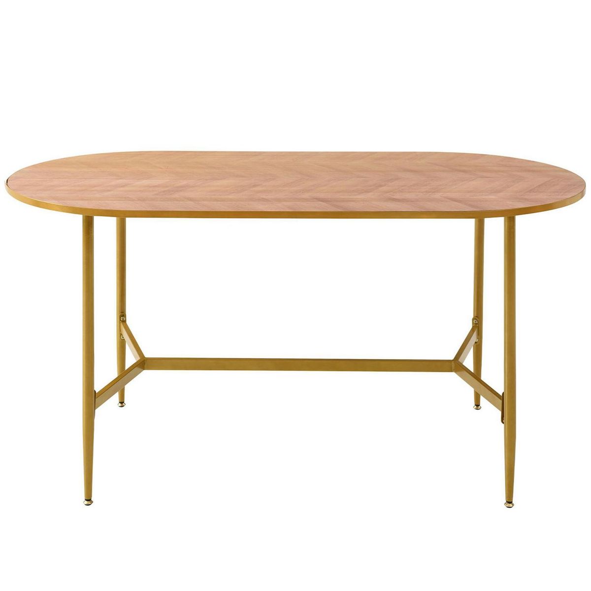 HOMY - Mesa de comedor 150x75x75 cm madera/oro