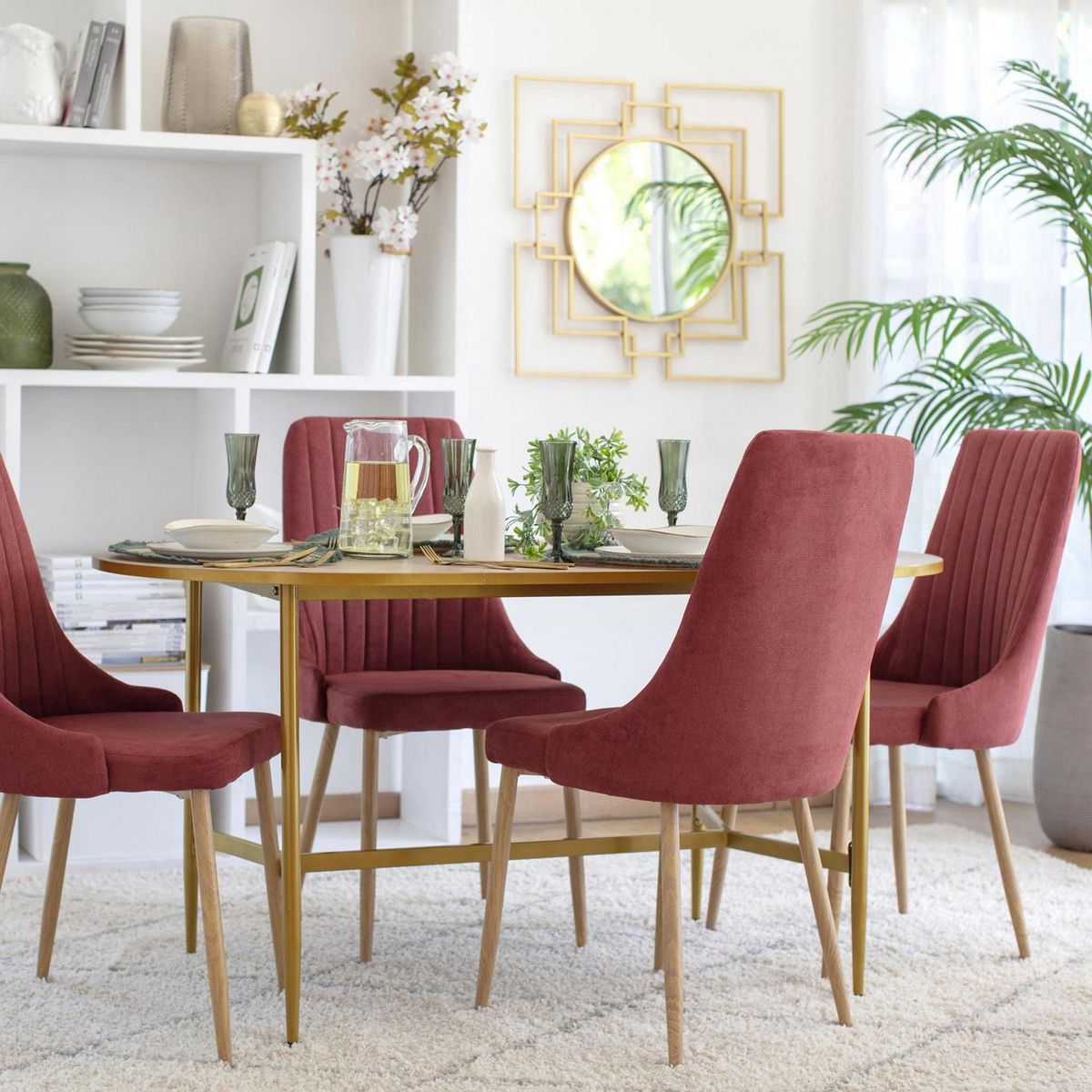 HOMY - Mesa de comedor 150x75x75 cm madera/oro