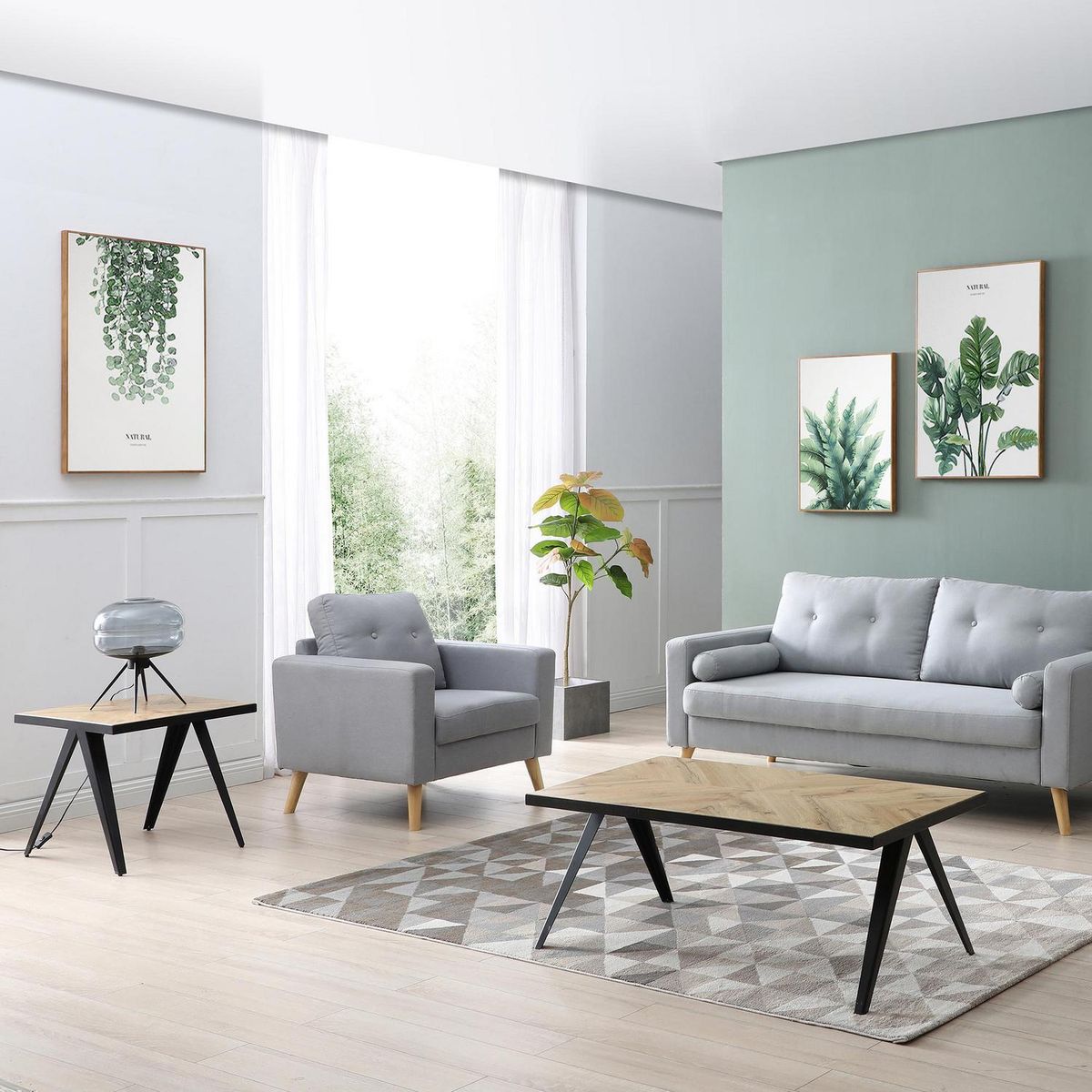 HOMY - Mesa lateral 55x55x50 cm madera