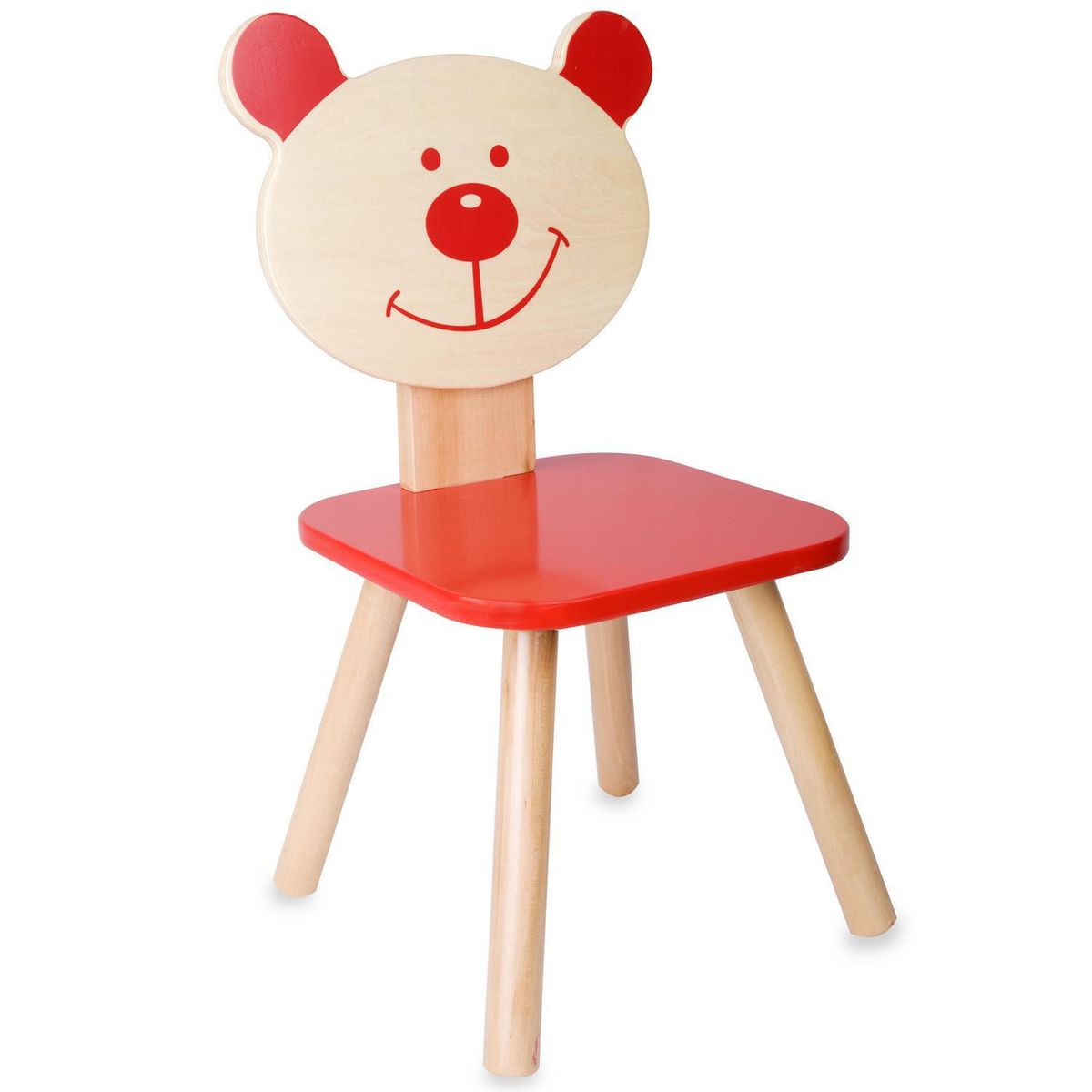 Silla madera osito rojo Rojo, marca KIDSCOOL - Foto 2
