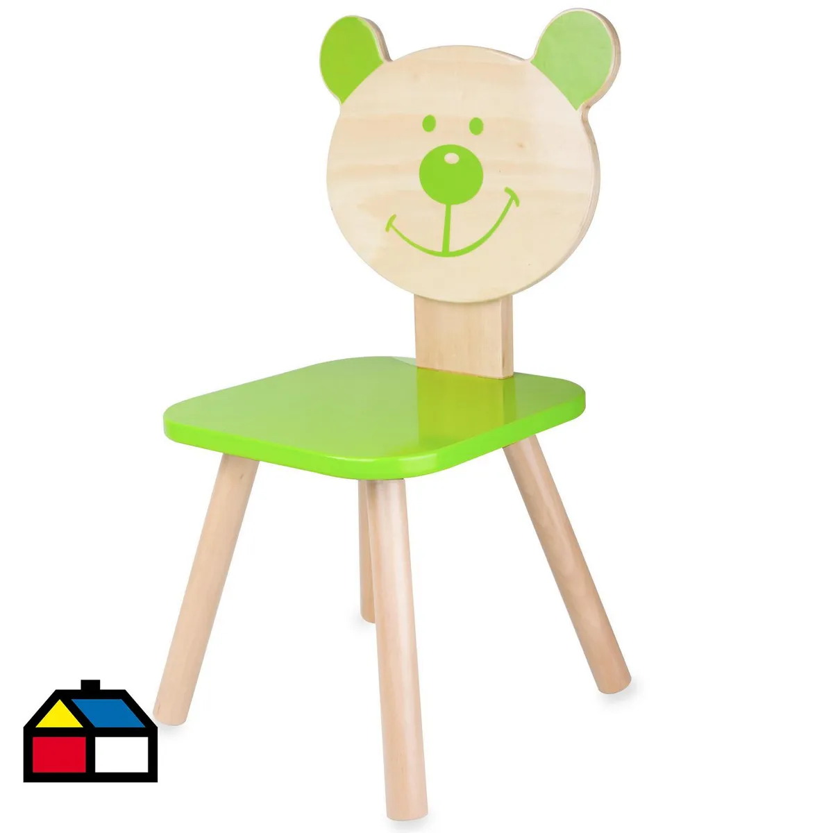 KIDSCOOL - Silla madera osito verde Verde