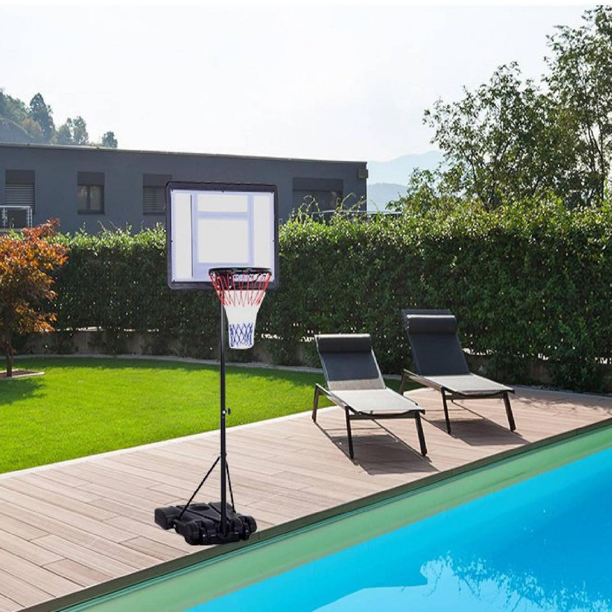 HOBBY - Aro de Basquet Ajustable 80x260x54 cm Negro