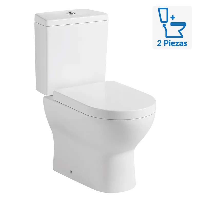 Sanitario Two piece a Muro 18 cm 6 Litros Atenas Blanco