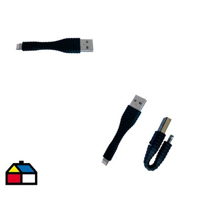 Cable Lightning MFI de bolsillo negro para Apple