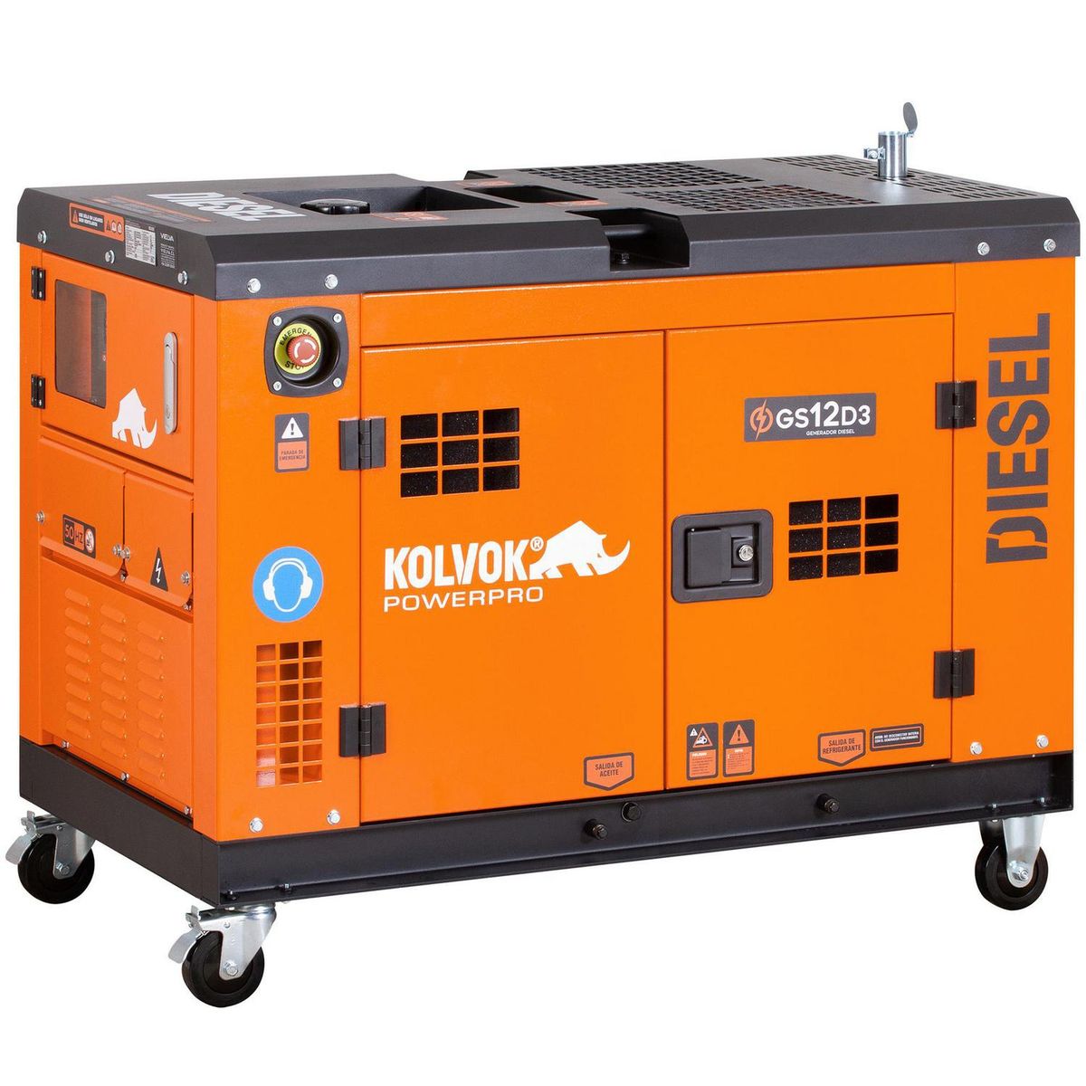 KOLVOK - Generador Eléctrico a Diésel Partida Eléctrica 9600 W 25 l