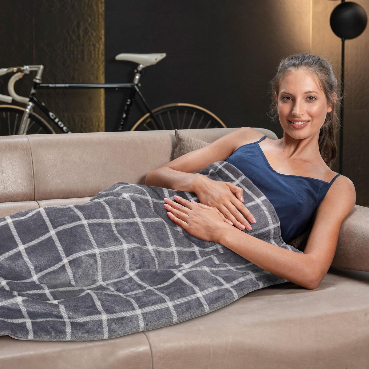 SCALDASONNO - Frazadas Eléctrica Velvet Especial 150 W Gris