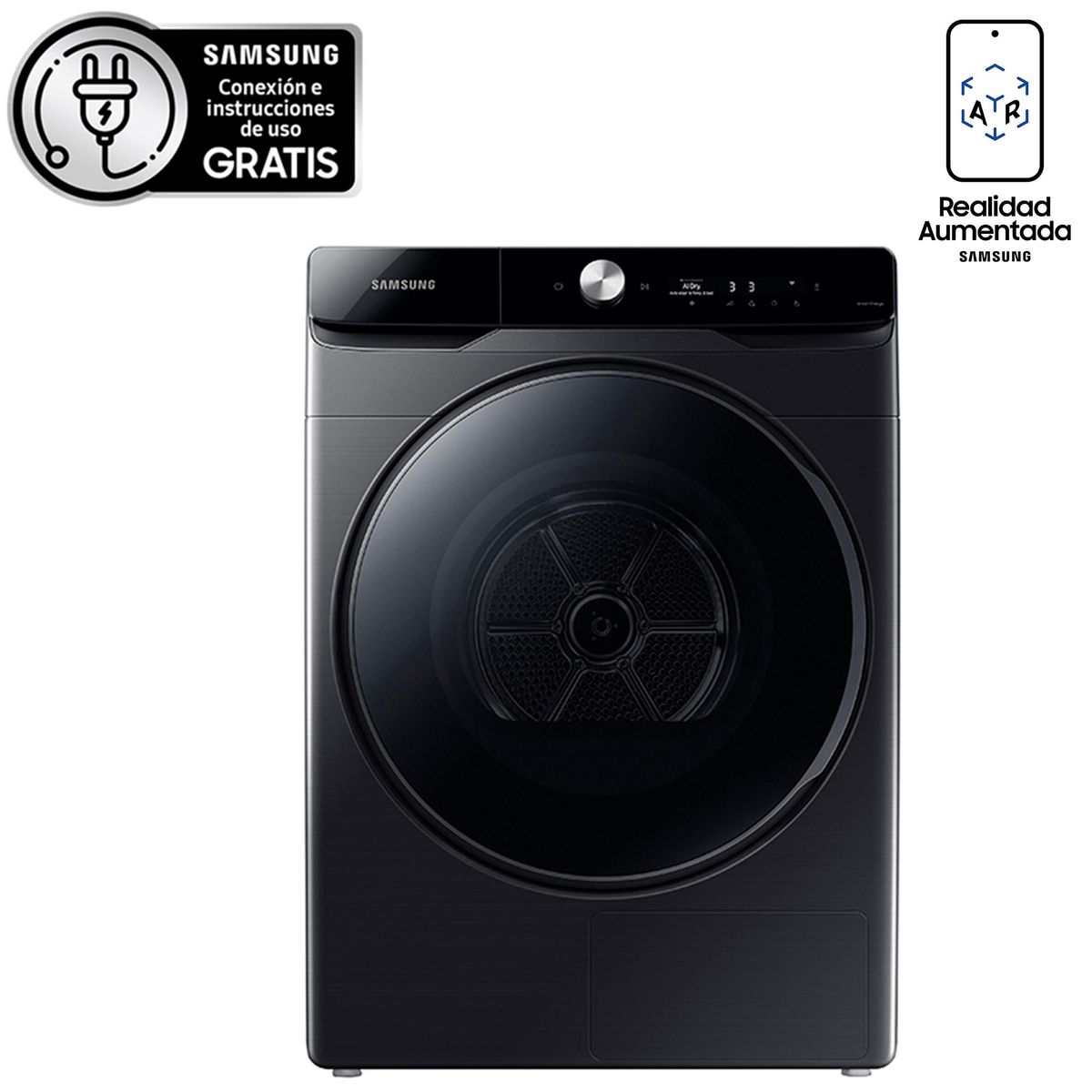 SAMSUNG - Secadora de Ropa 16 kg Carga Frontal con Bomba de calor Black DV16T8740BV/ZS