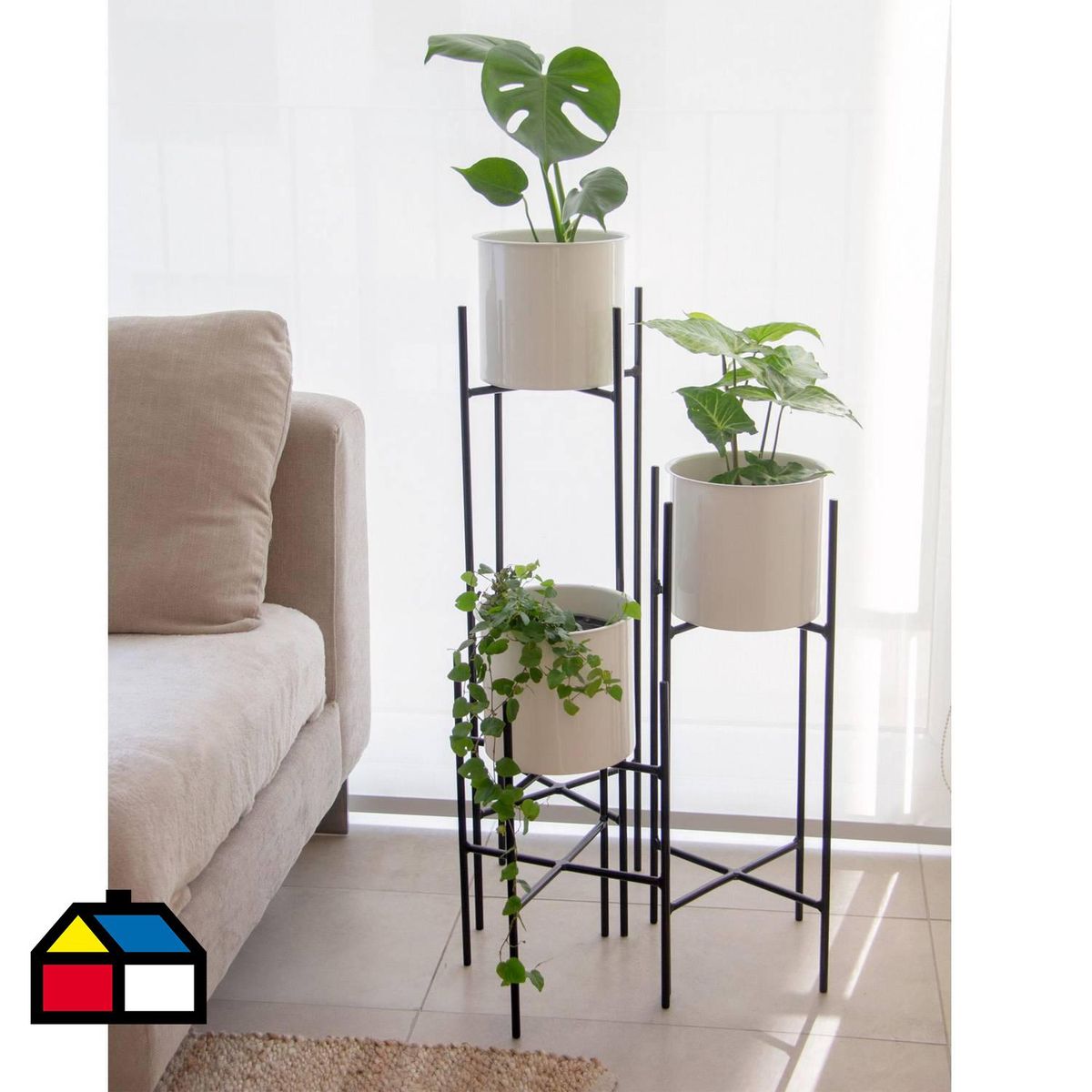 RUBUS - Portamaceteros Kruzza 80, 60 Y 40 Cm Negro