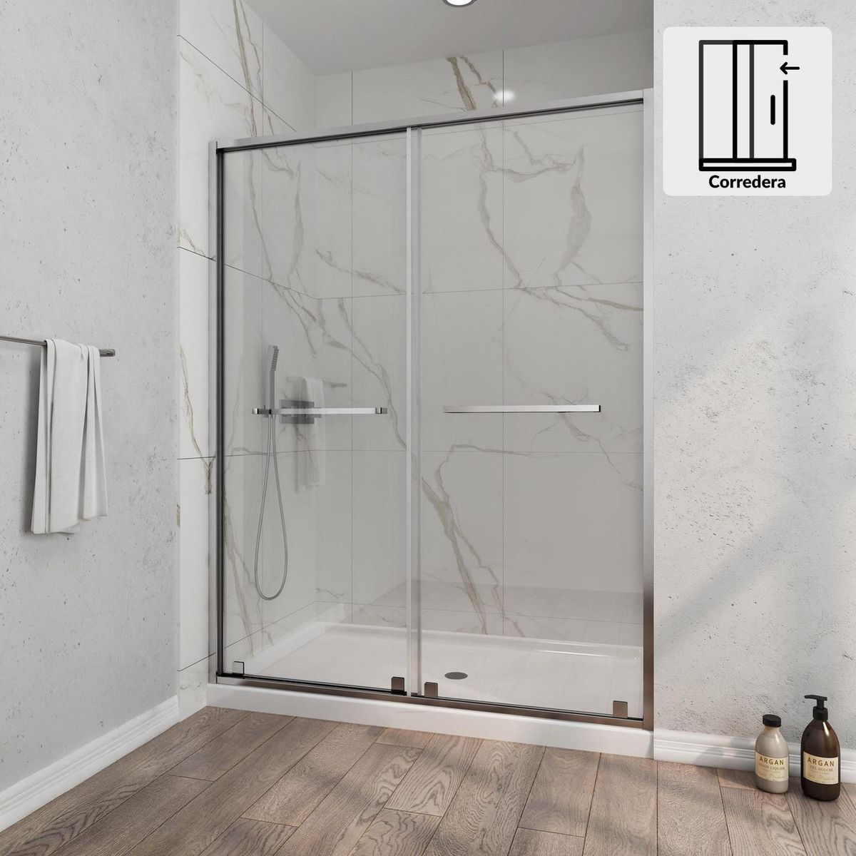 DUSCHY - Mampara corredera frontal doble 160x190 8mm