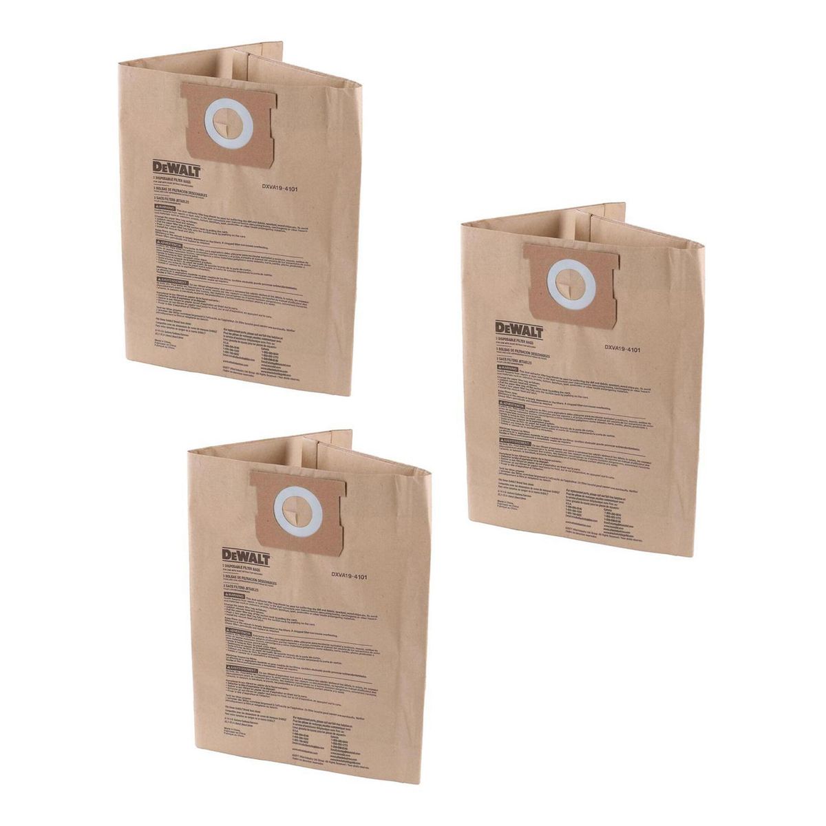 DEWALT - Bolsa de papel para aspiradora 3 unidades