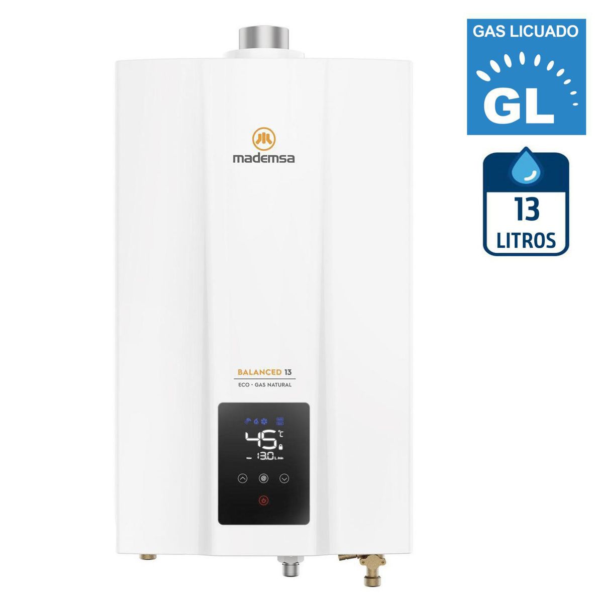 MADEMSA - Calefont Gas Licuado 13 Litros Tiro Forzado 
