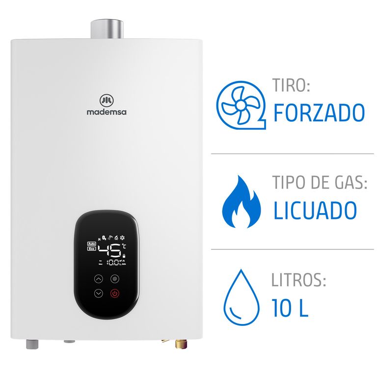 Calefont 10 Litros Gas Licuado Tiro Forzado