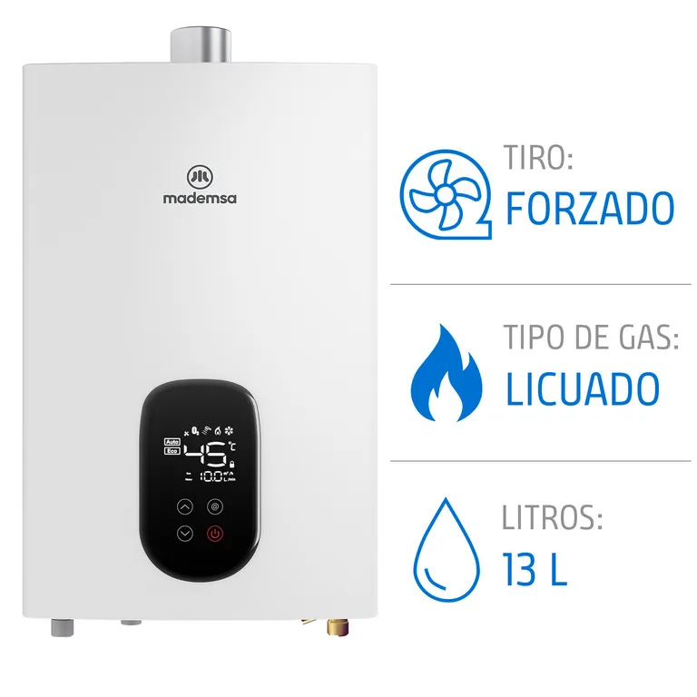 Calefont 13 Litros Gas Licuado Tiro Forzado