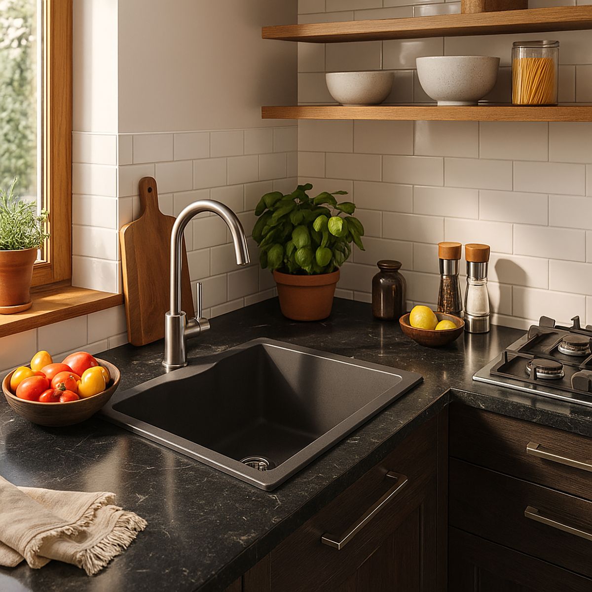 FDV - Lavaplatos Deluxe 1 Cubeta(s) 58x18x45 cm Granito