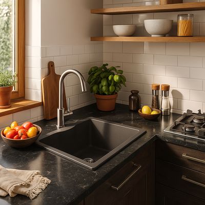 Imagen 2 del producto Lavaplatos Deluxe 1 Cubeta(s) 58x18x45 cm Granito