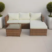 Juego de Living de Terraza Amanda 4 Personas Café