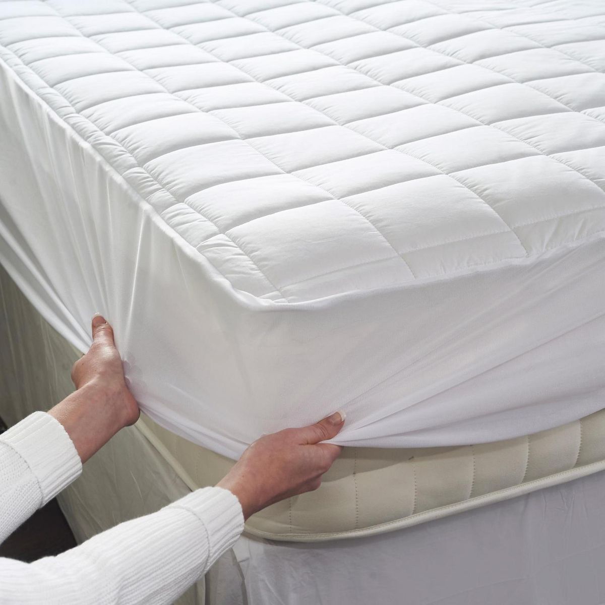 SCALDASONNO - Calientacamas Eléctrica Algodón 2 plazas 300 W Blanco