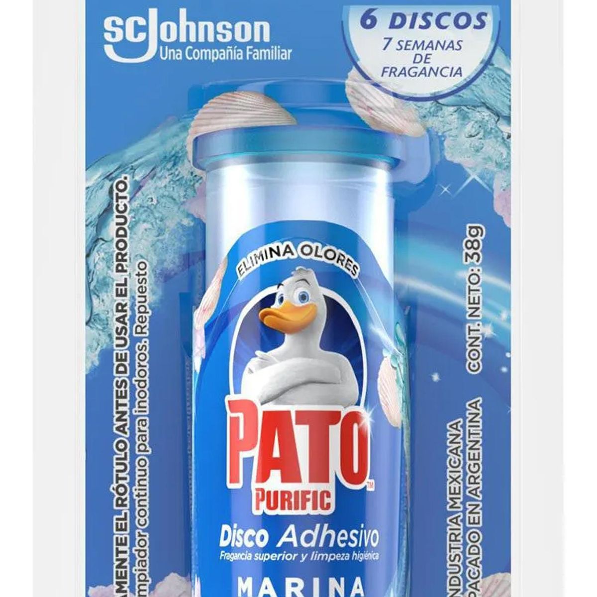 PATO PURIFIC - Repuesto limpiador inodoro discos activos marina