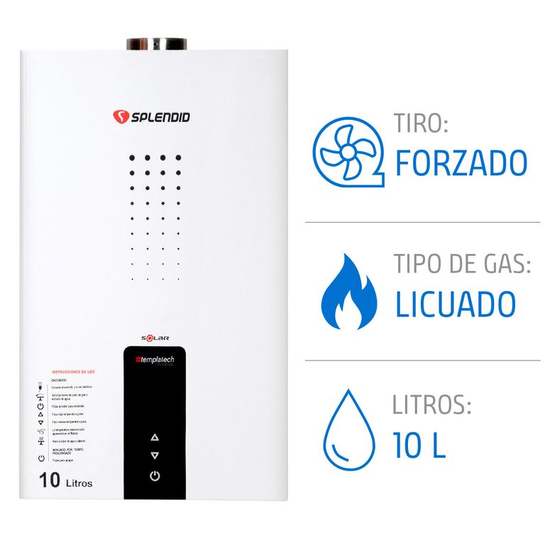 Calefont Gas Licuado 10 Litros Tiro Forzado Ionizado
