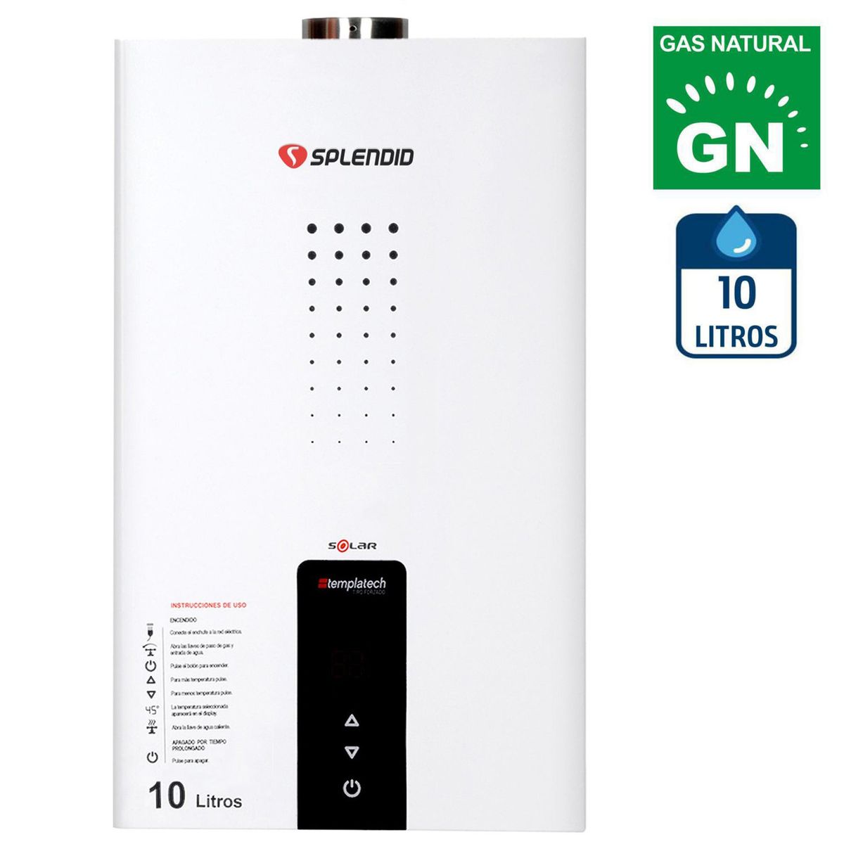 SPLENDID - Calefont Gas Natural Litros Tiro Forzado Ionizado