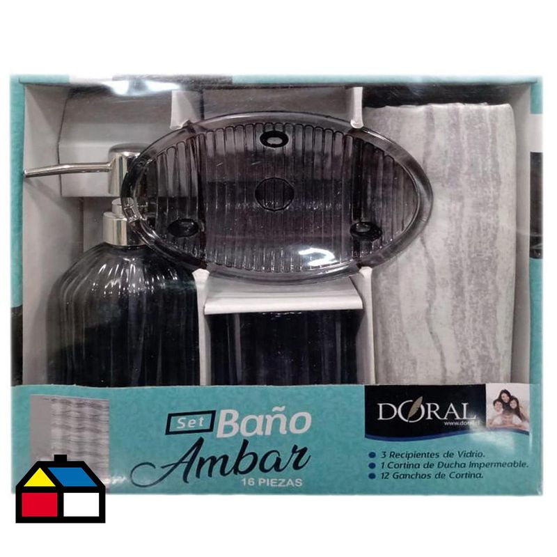 DORAL - Set baño ambar gris