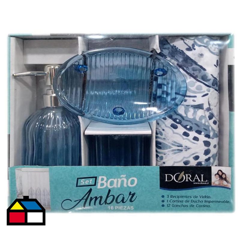DORAL - Set baño ambar azul