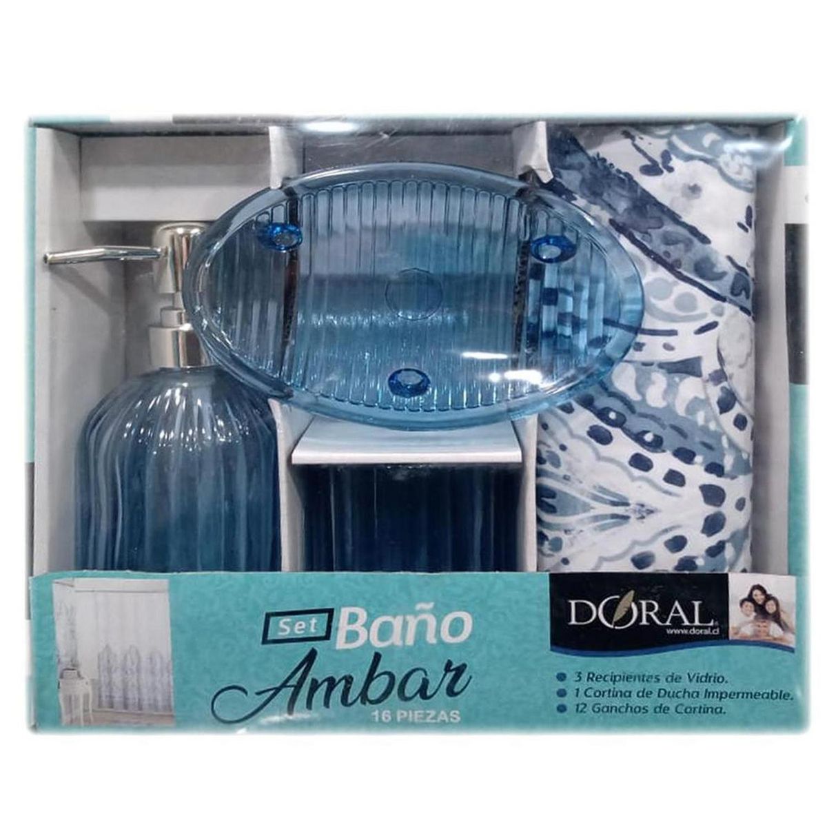 DORAL - Set baño ambar azul
