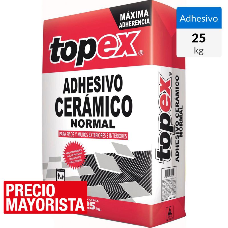 TOPEX - Adhesivo Cerámico Piso y muro Superficie Rígido 25 kg