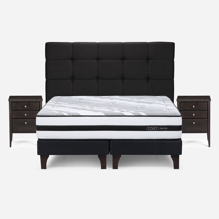 ROSEN Cama 2 plazas Europea Driven Gris