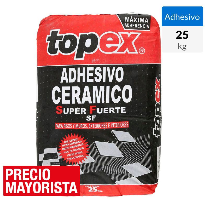 TOPEX - Adhesivo Cerámico Piso y muro Superficie Flexible 25 kg