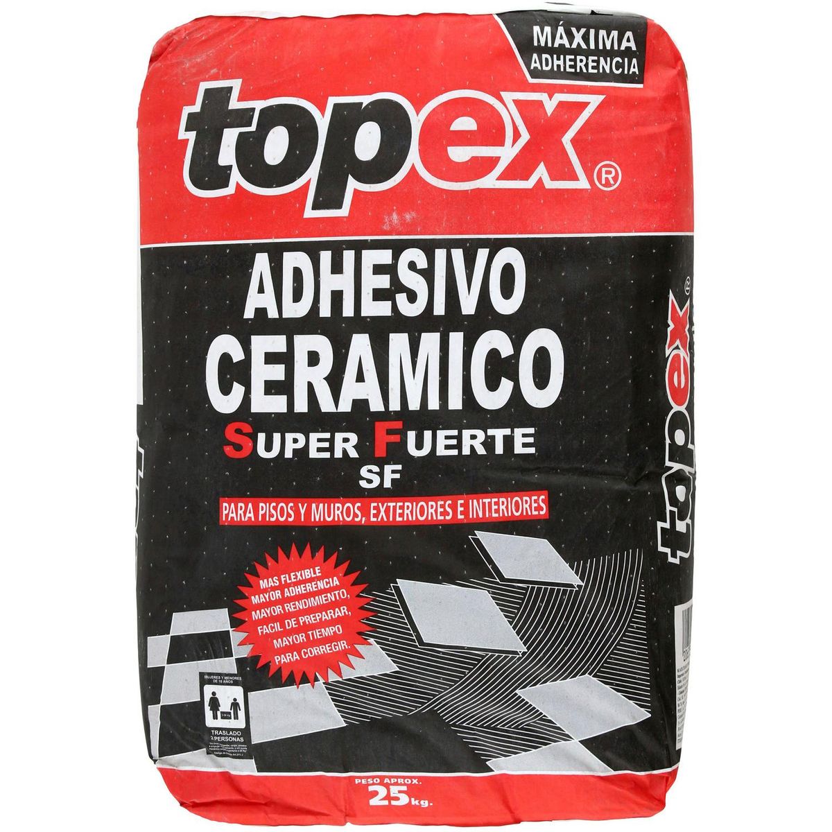 TOPEX - Adhesivo Cerámico Piso y muro Superficie Flexible 25 kg