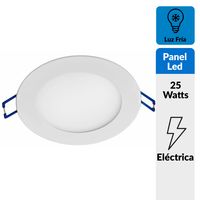 Panel Led Circular Acero Blanco