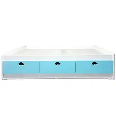 MUEBLES KIDS - Cama Auto 3 Cajones 1.5 plazas Celeste