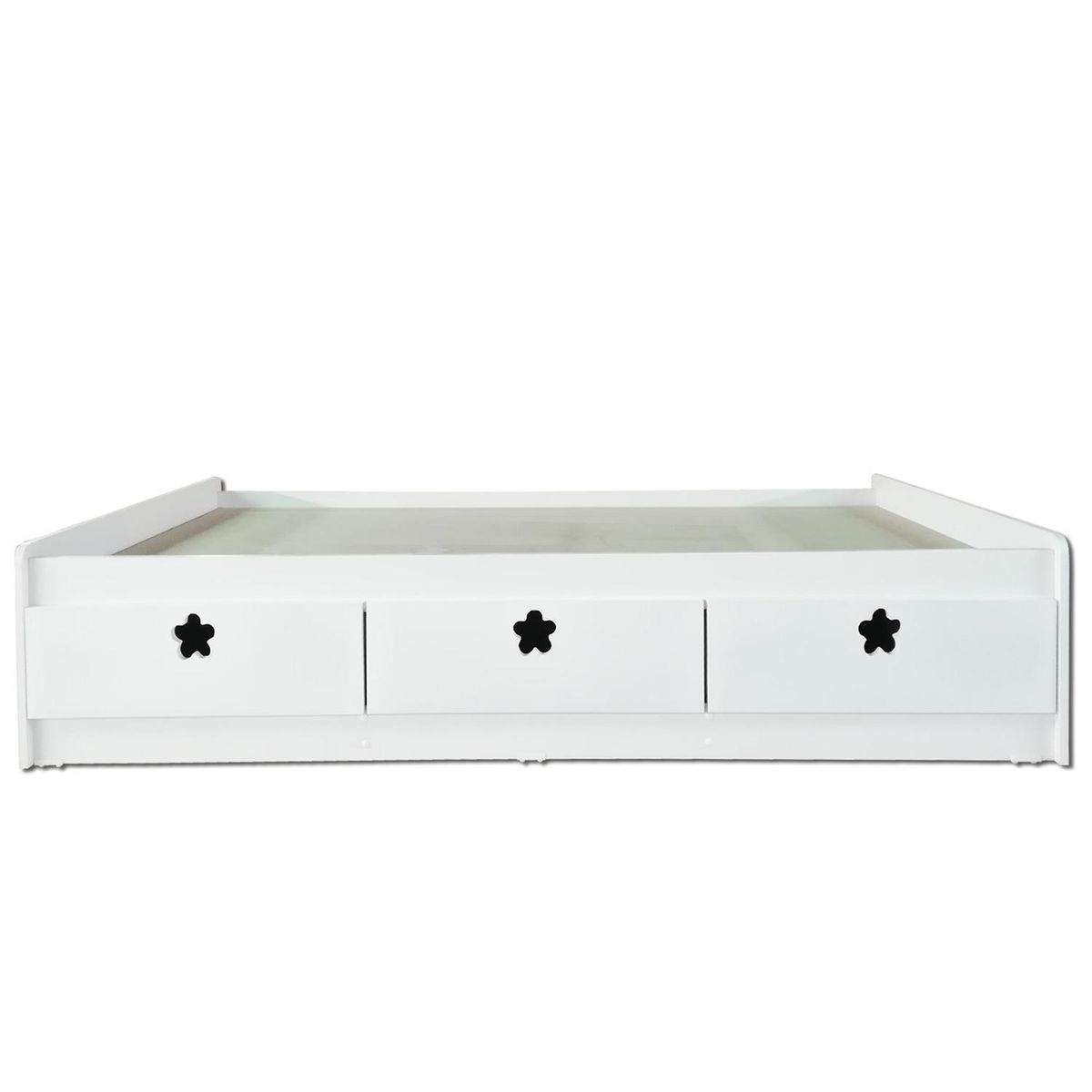 MUEBLES KIDS - Cama 1.5 plazas Infantil Flor Blanco