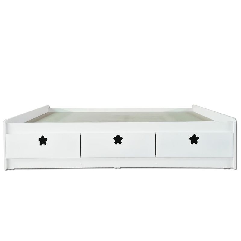 MUEBLES KIDS - Cama 1.5 Plazas Infantil Flor Blanco