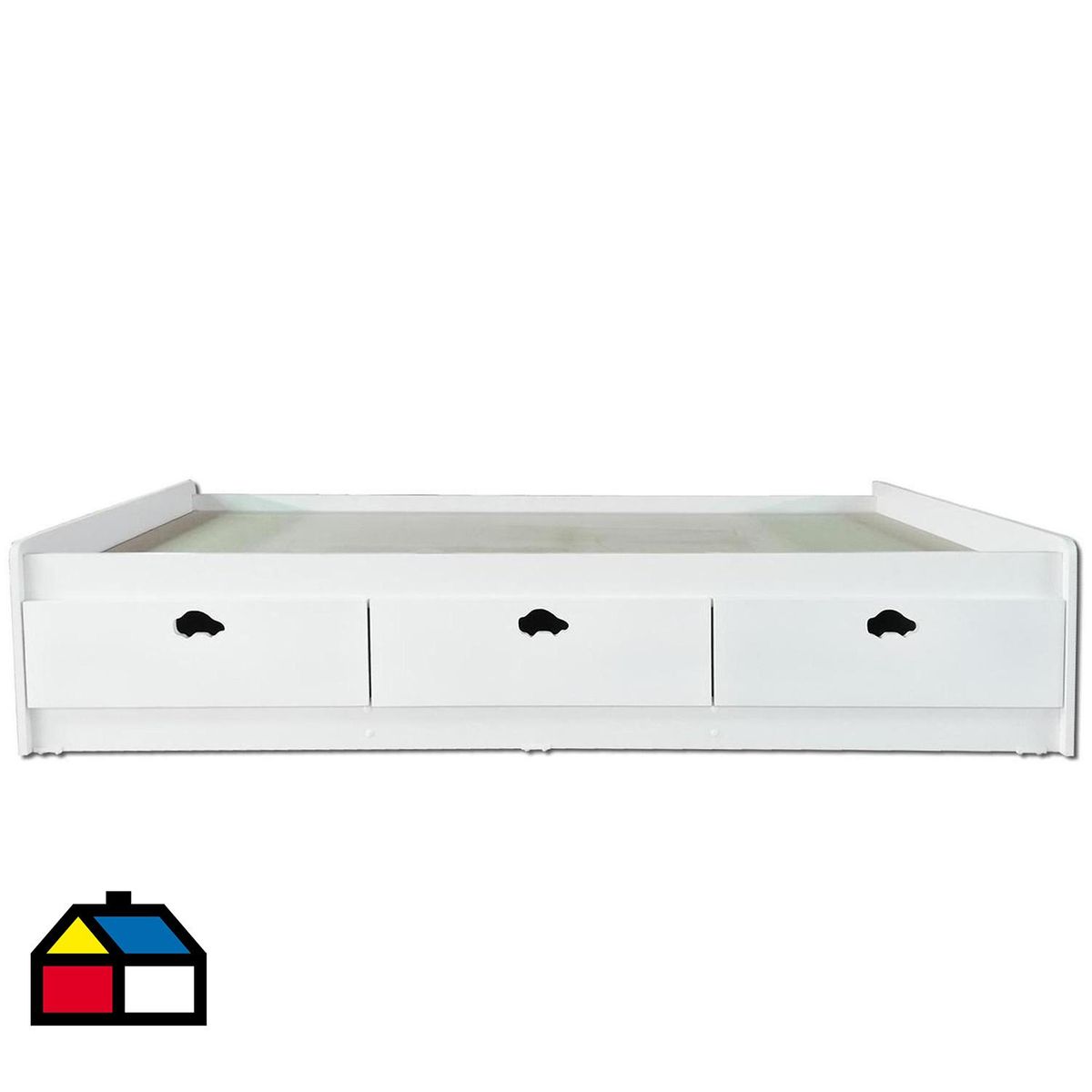 MUEBLES KIDS - Cama 1 plaza Infantil Auto Blanco