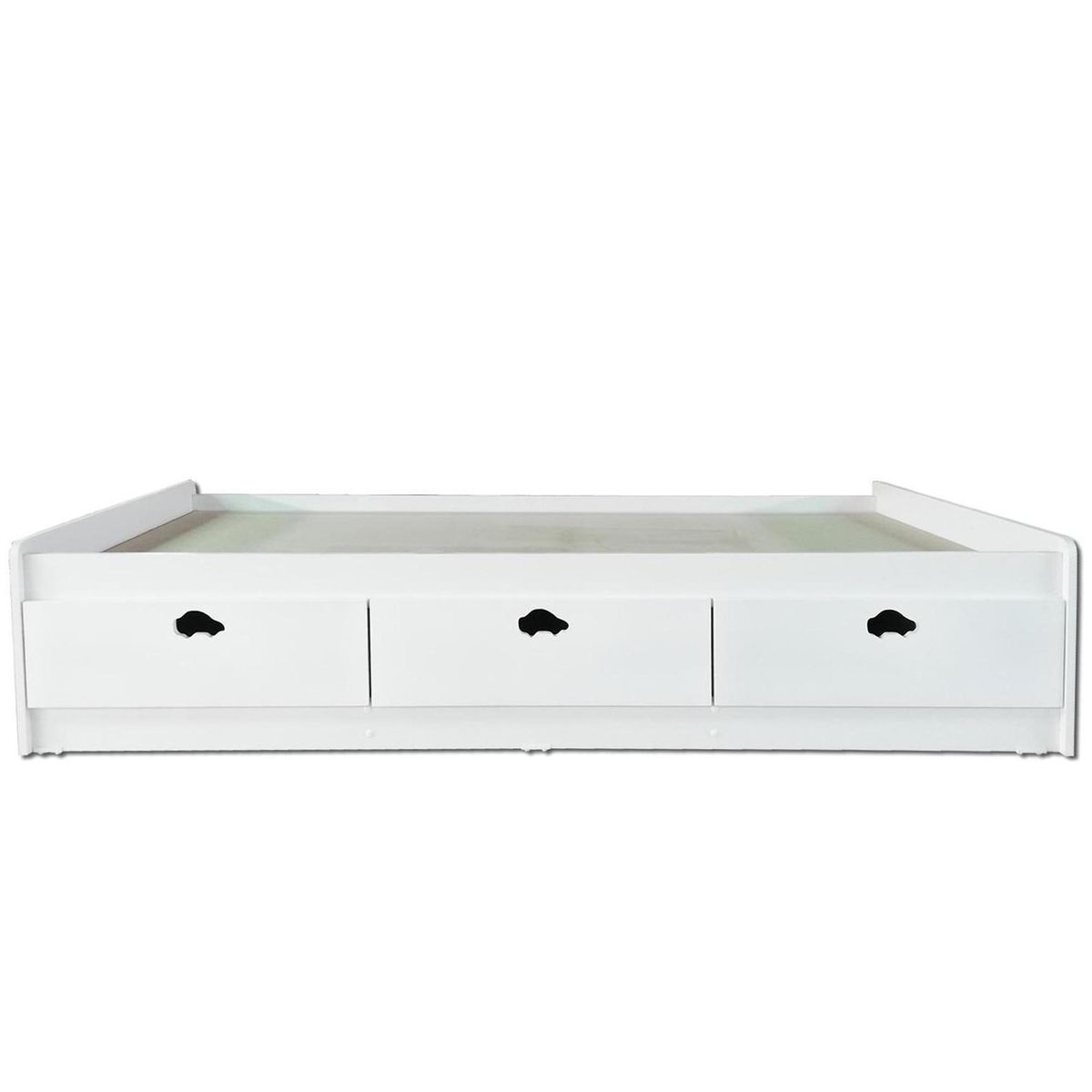 MUEBLES KIDS - Cama 1 plaza Infantil Auto Blanco