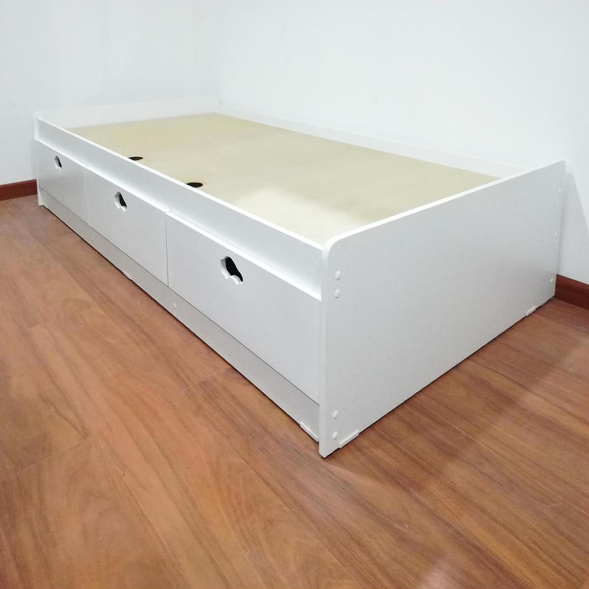 MUEBLES KIDS - Cama 1 plaza Infantil Auto Blanco
