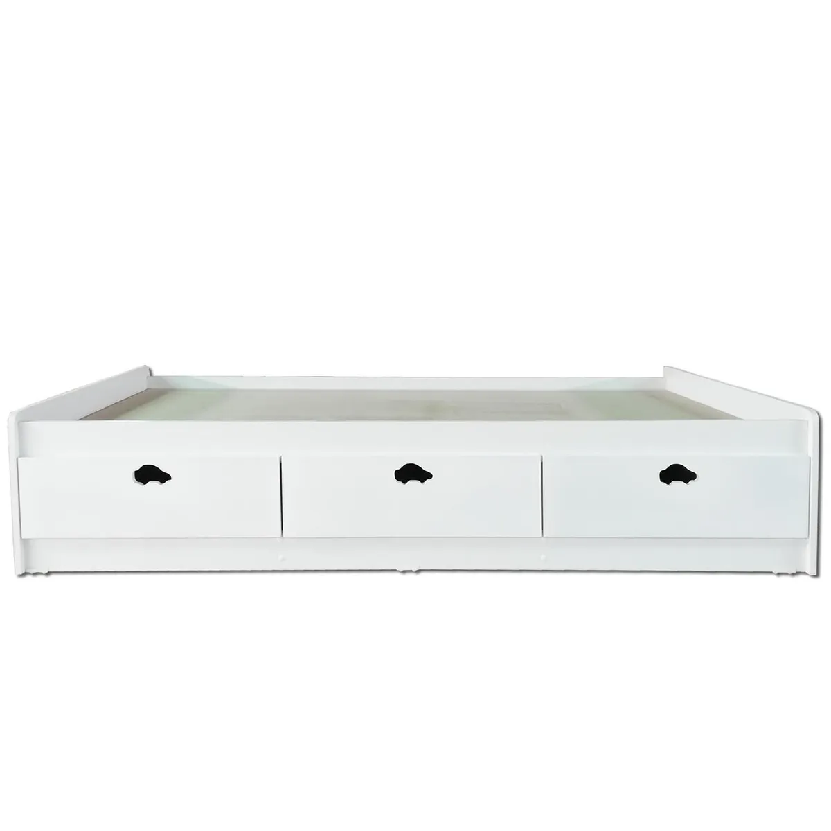 MUEBLES KIDS - Cama 1.5 plazas Infantil Auto Blanco