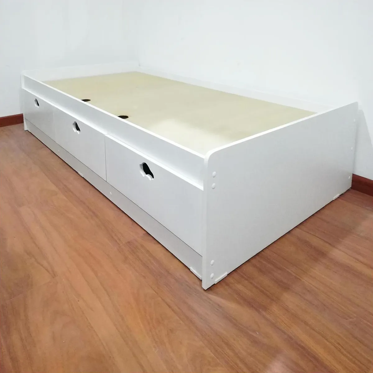 MUEBLES KIDS - Cama 1.5 plazas Infantil Auto Blanco
