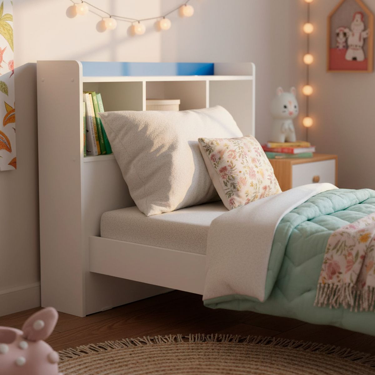 MUEBLES KIDS - Respaldo Repisa Azul 1 plaza