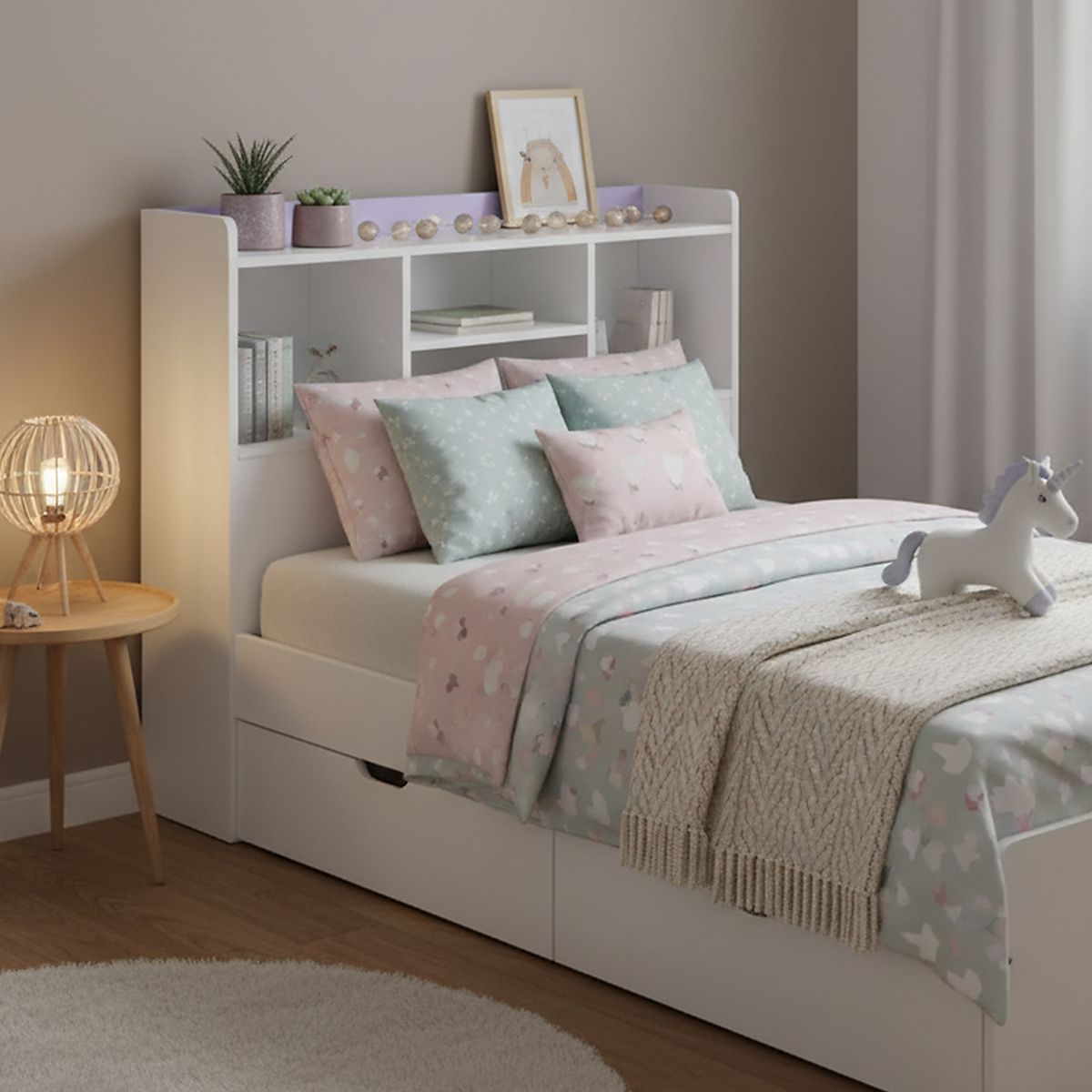 MUEBLES KIDS - Respaldo Repisa Lila 1 plza