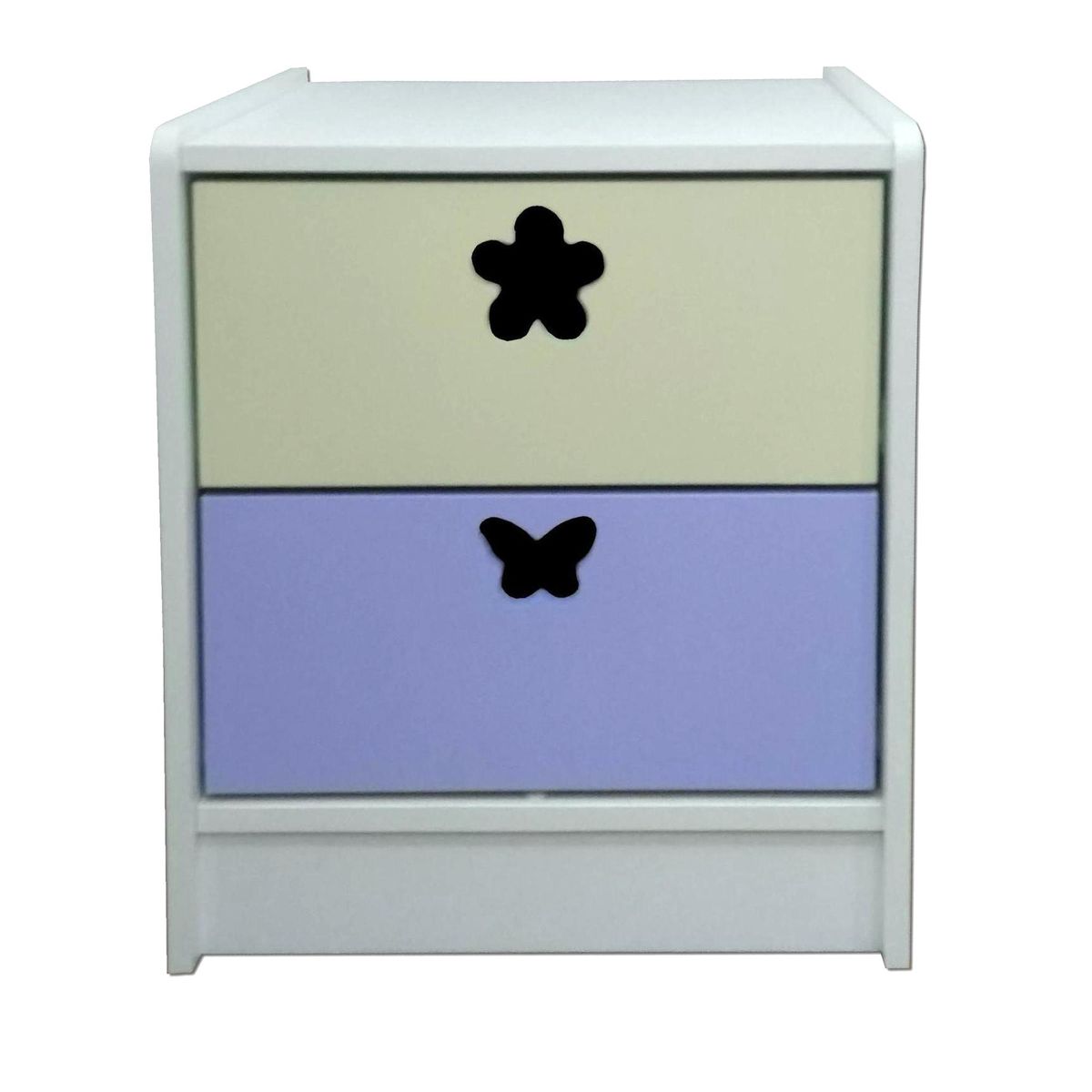 MUEBLES KIDS - Velador 2 Cajón(es) Infantil 40x56x40 cm Crema Lila