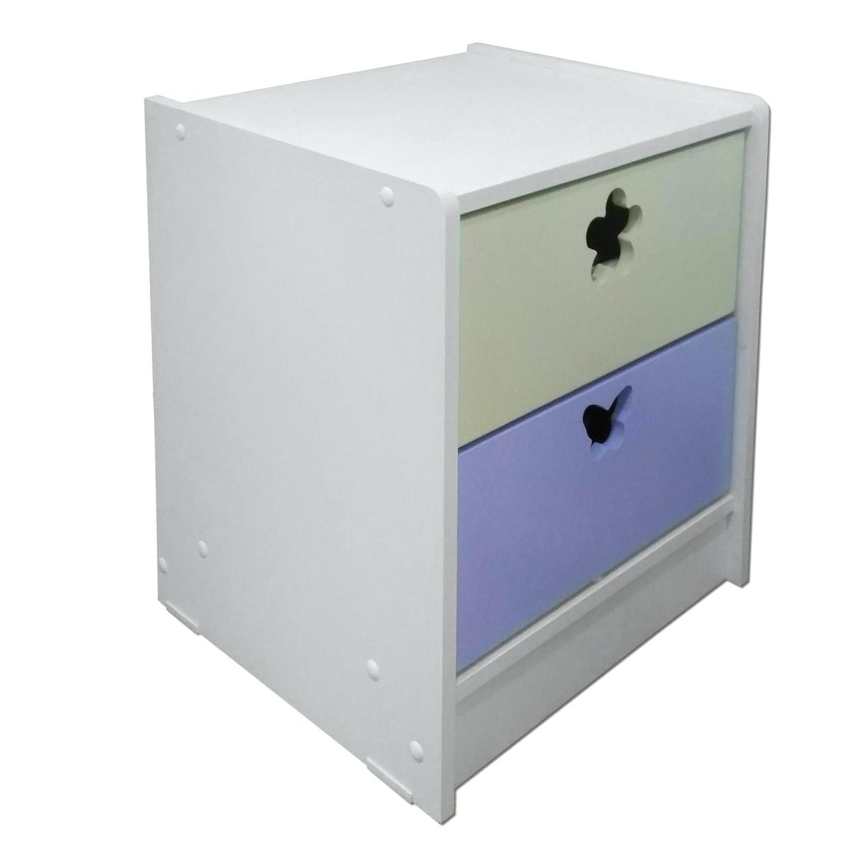 MUEBLES KIDS - Velador 2 Cajón(es) Infantil 40x56x40 cm Crema Lila