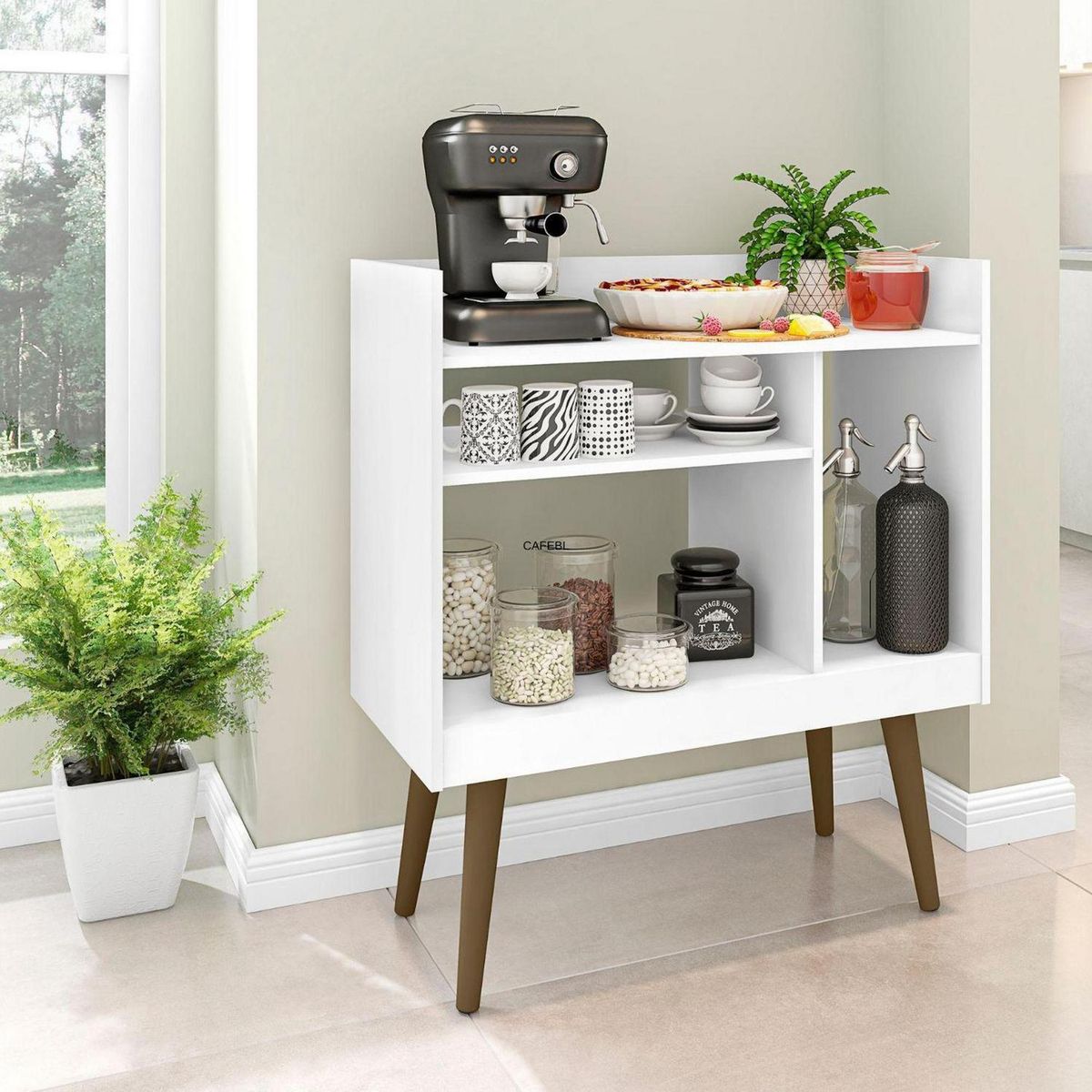 HOGA - Aparador Arrimo Coffee Blanco 80x71x36 cm