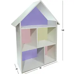 MUEBLES KIDS - Repisa Casa Melamina 3 Nivel(es) 85x120x25 cm Crema/Lila/Rosado