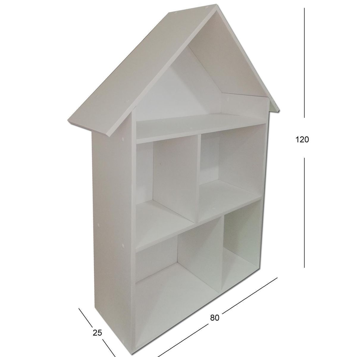 MUEBLES KIDS - Repisa Casa Melamina 3 Nivel(es) 85x120x25 cm Blanco