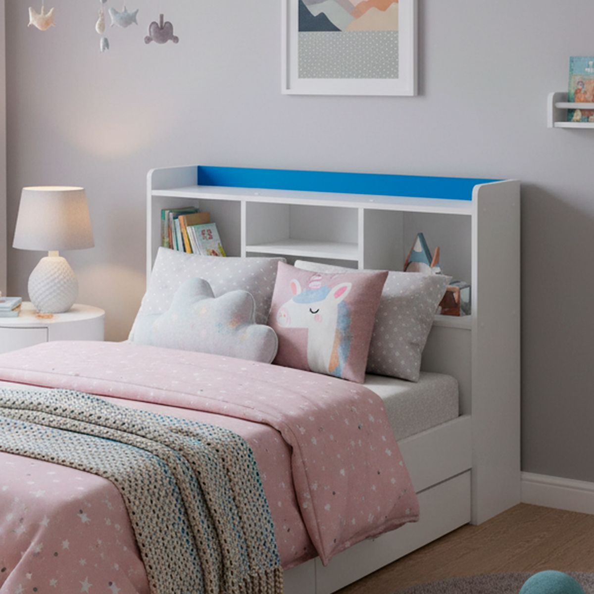 MUEBLES KIDS - Respaldo Repisa 1.5 plza Azul1