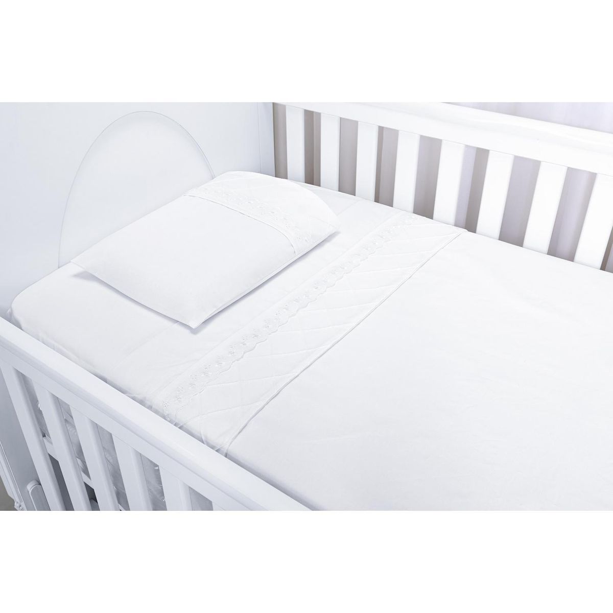 KIDSCOOL - Juego de Sábanas  Infantil 144 Hilos Blanco